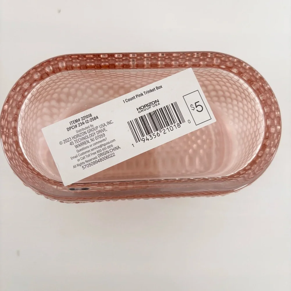 TARGET Hobnail Glass Pink Trinket Box NWT - Picture 7 of 8